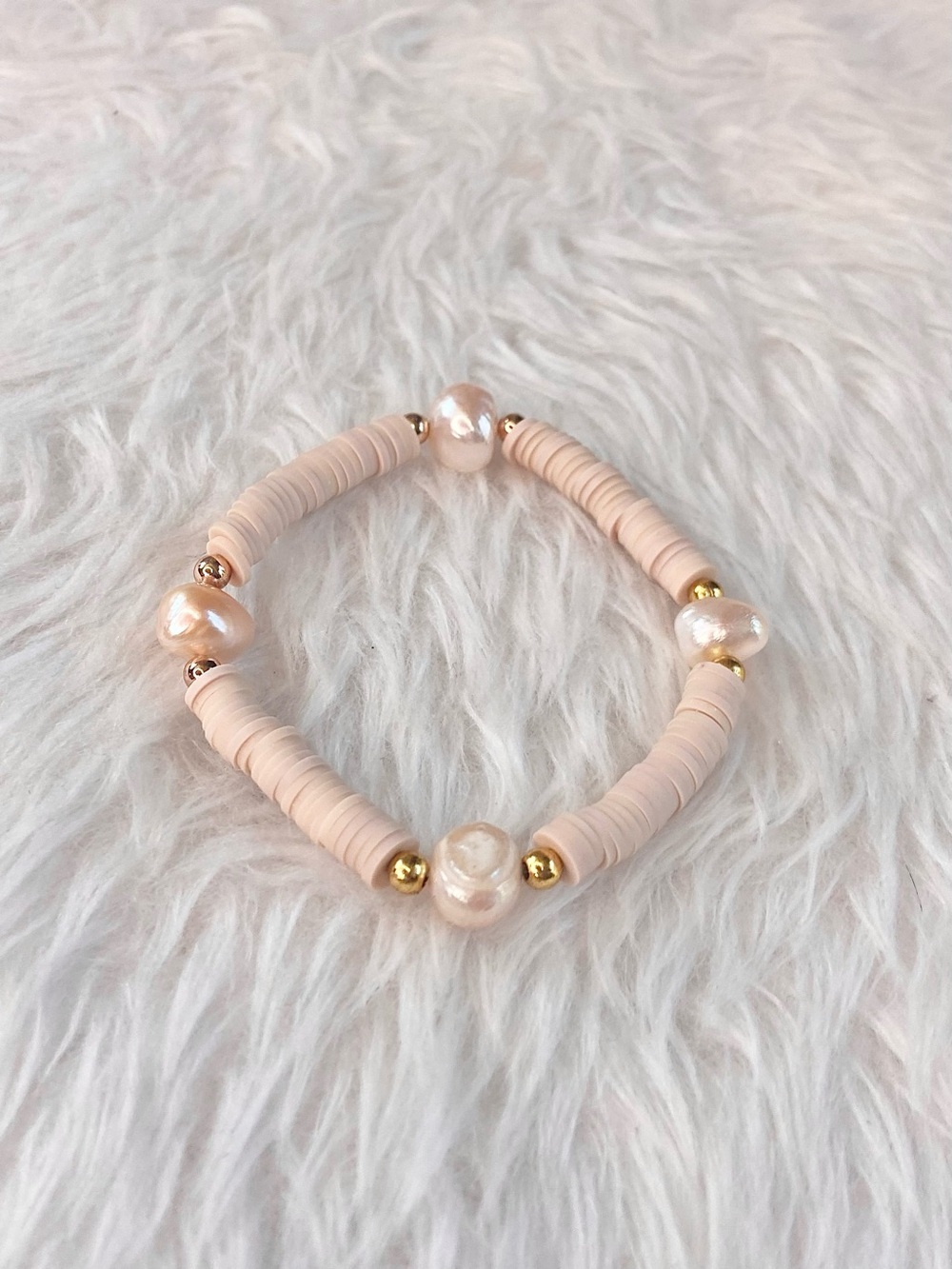 Blush Pearl Luxe Heishi Bracelet
